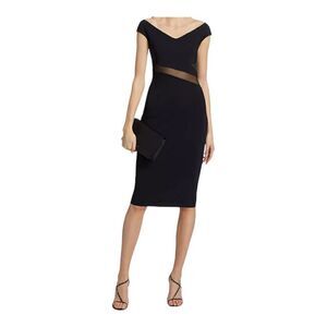 CHIARA Boni La Petite Robe Black Lisanna Illusion Cocktail Dress Size 16